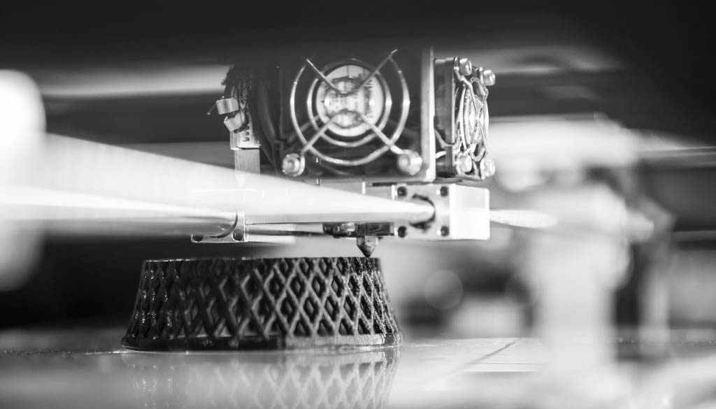 The 3D printing machine operation. The 3D rapid prototype proces FDM technology